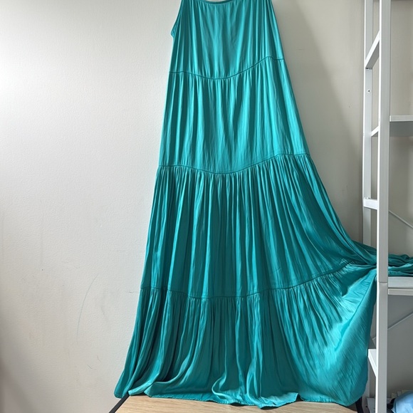 JOIE Women's Teal Spaghetti Strap Maxi Dress With Side Pockets Maxi Dress Sz M - Picture 12 of 13